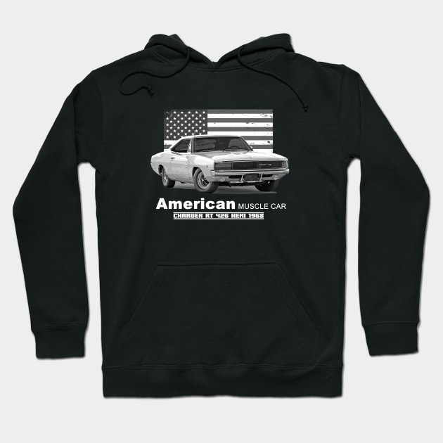 Charger RT 426 Hemi American Muscle Car 60s 70s Old is Gold Hoodie by Jose Luiz Filho